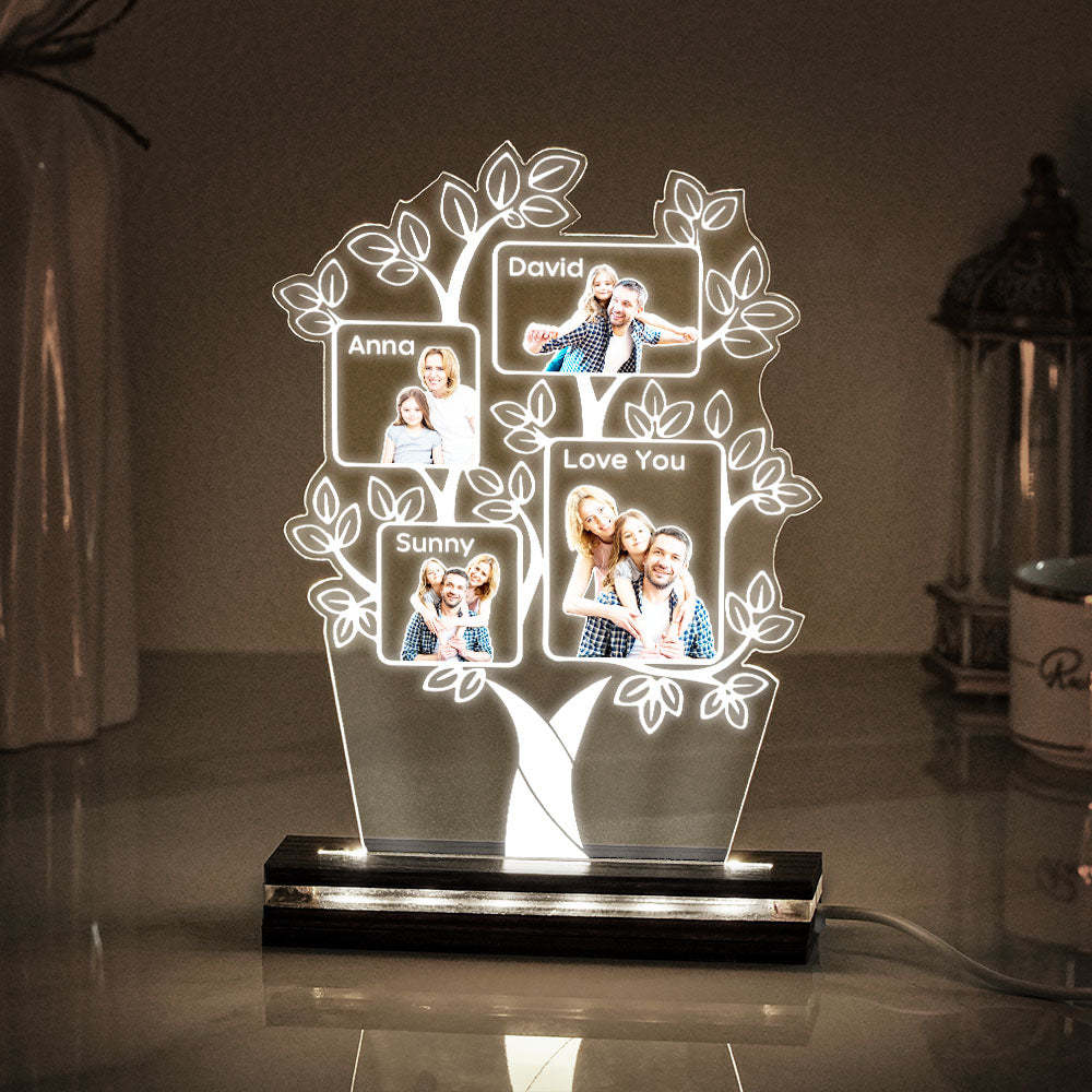 Lampe Photo Personnalisée, Lampe D'arbre Généalogique Personnalisée, Lumières Photo Personnalisées, Cadeaux Pour La Famille - Mug Personnalisé