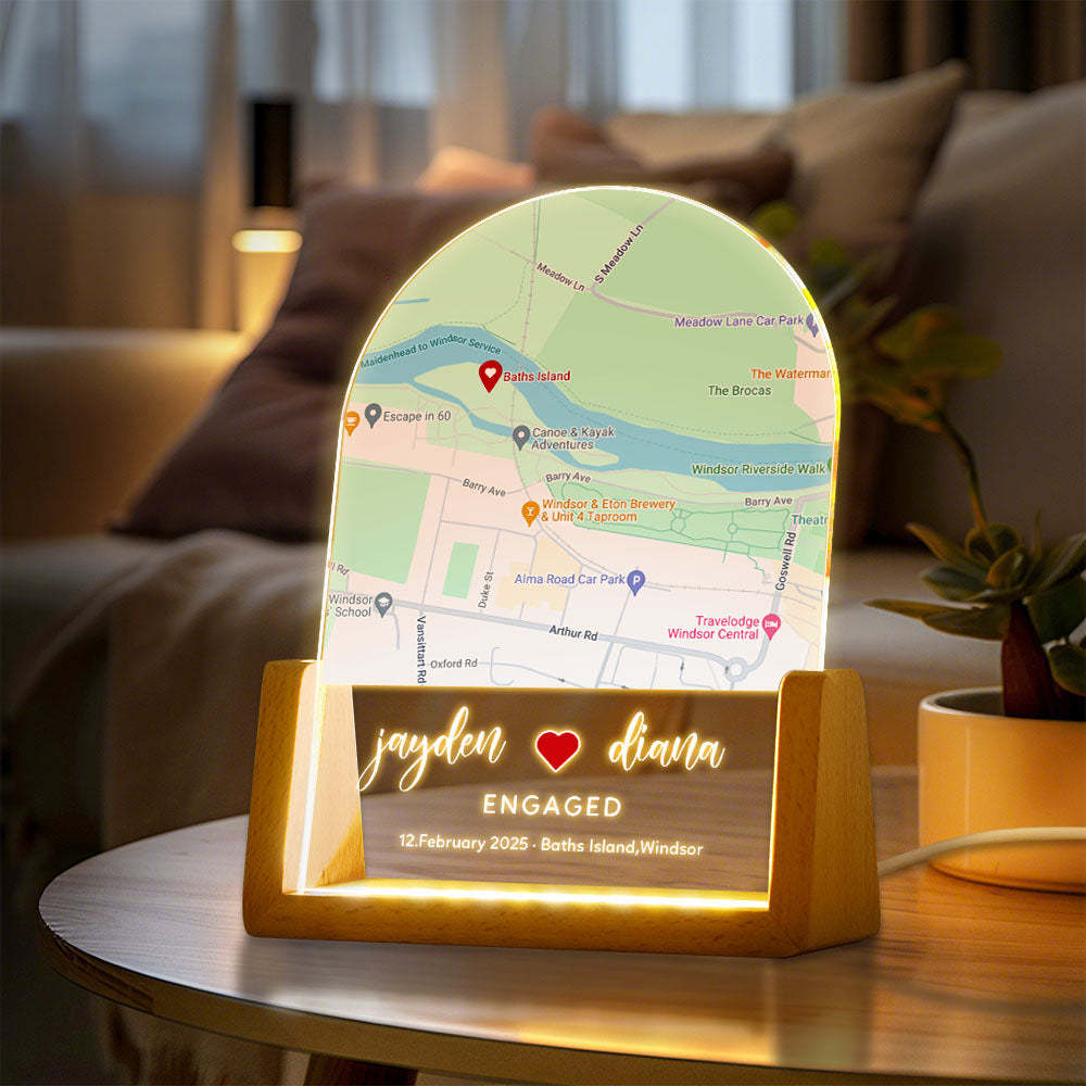 Lampe De Carte Personnalisée, Emplacement Personnalisé, Veilleuse Photo, Cadeaux Pour Elle - Mug Personnalisé