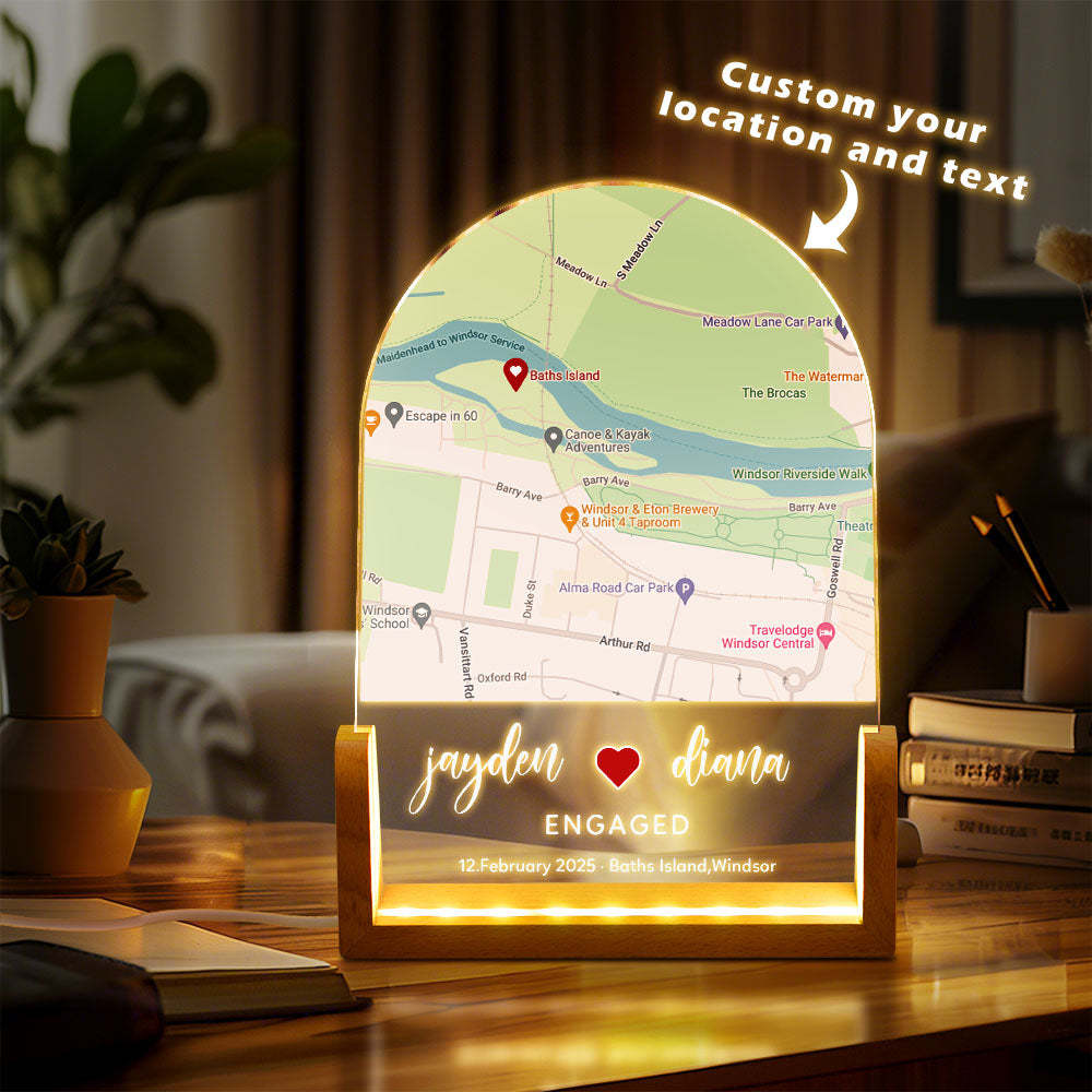 Lampe De Carte Personnalisée, Emplacement Personnalisé, Veilleuse Photo, Cadeaux Pour Elle - Mug Personnalisé