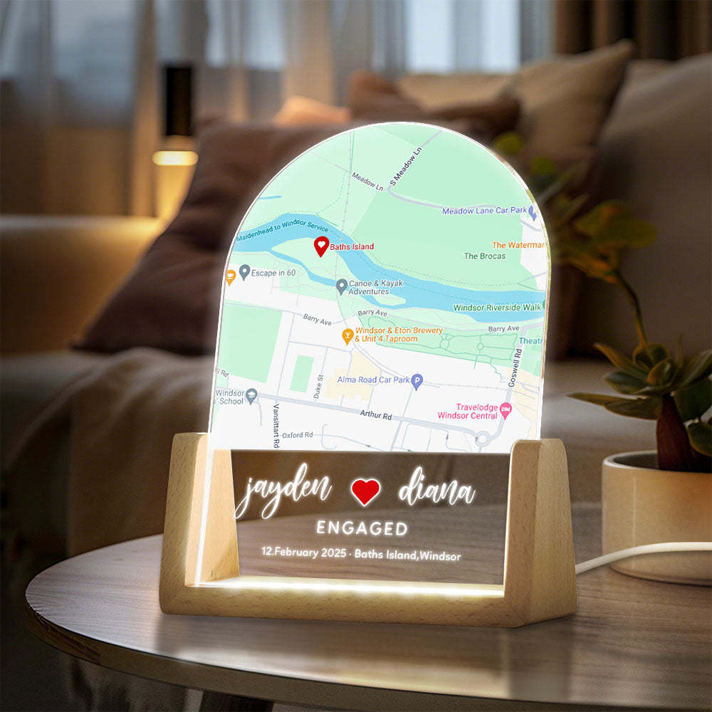 Lampe De Carte Personnalisée, Emplacement Personnalisé, Veilleuse Photo, Cadeaux Pour Elle - Mug Personnalisé