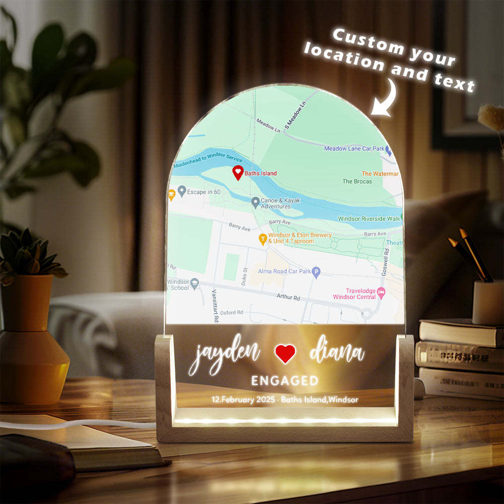 Lampe De Carte Personnalisée, Emplacement Personnalisé, Veilleuse Photo, Cadeaux Pour Elle - Mug Personnalisé