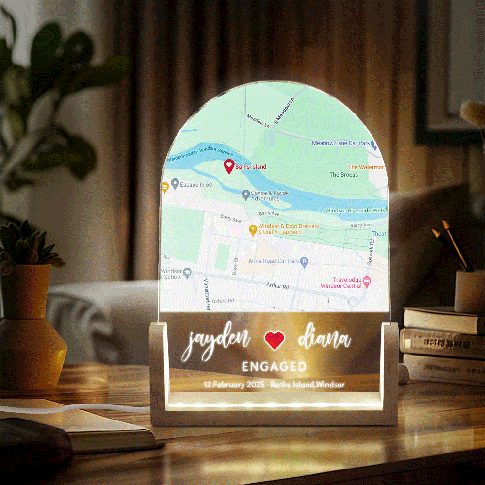 Lampe De Carte Personnalisée, Emplacement Personnalisé, Veilleuse Photo, Cadeaux Pour Elle - Mug Personnalisé
