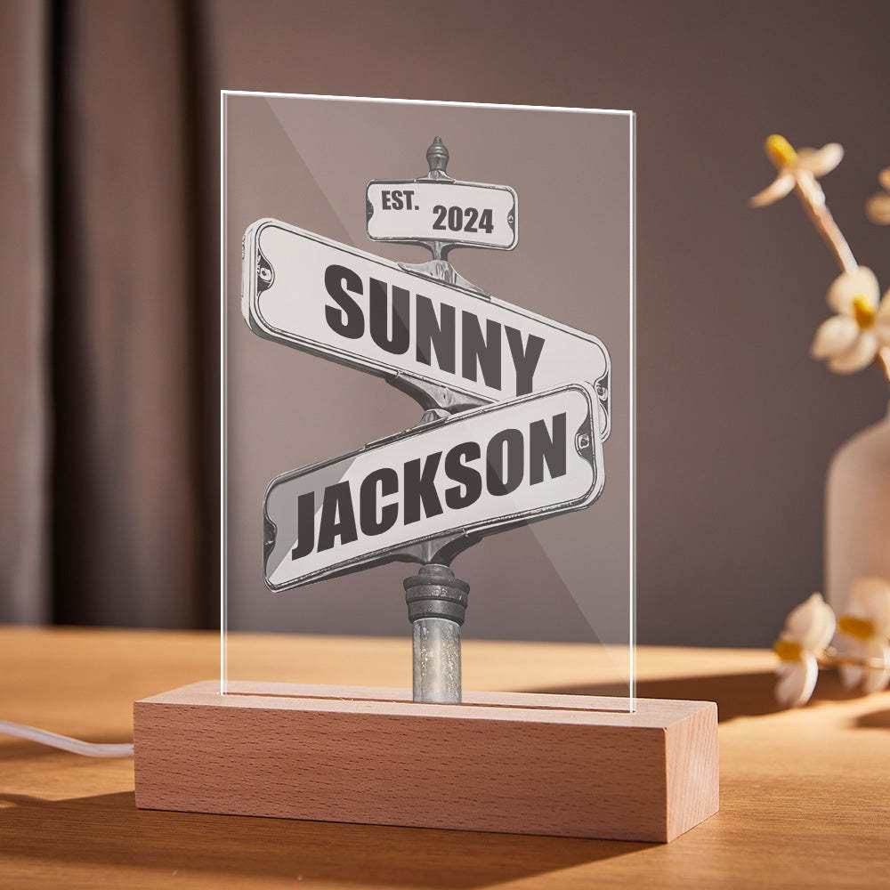 Lampe Led Personnalisée En Acrylique Avec Nom, Cadeau De Noël Pour Amoureux - Mug Personnalisé