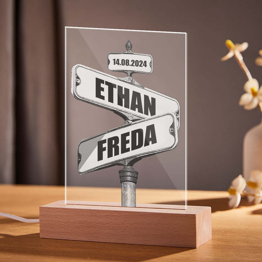 Lampe Led Personnalisée En Acrylique Avec Nom, Cadeau De Noël Pour Amoureux - Mug Personnalisé