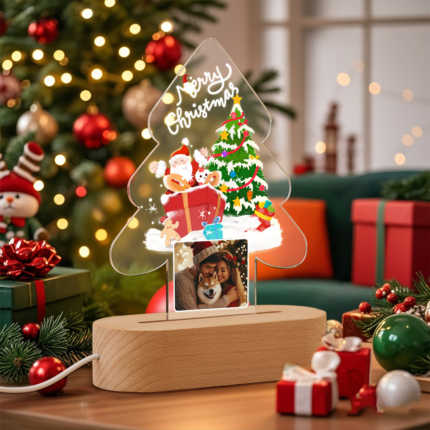 Veilleuse De Noël Personnalisée, Photo Personnalisée, Cadeaux Pour Amoureux - Mug Personnalisé