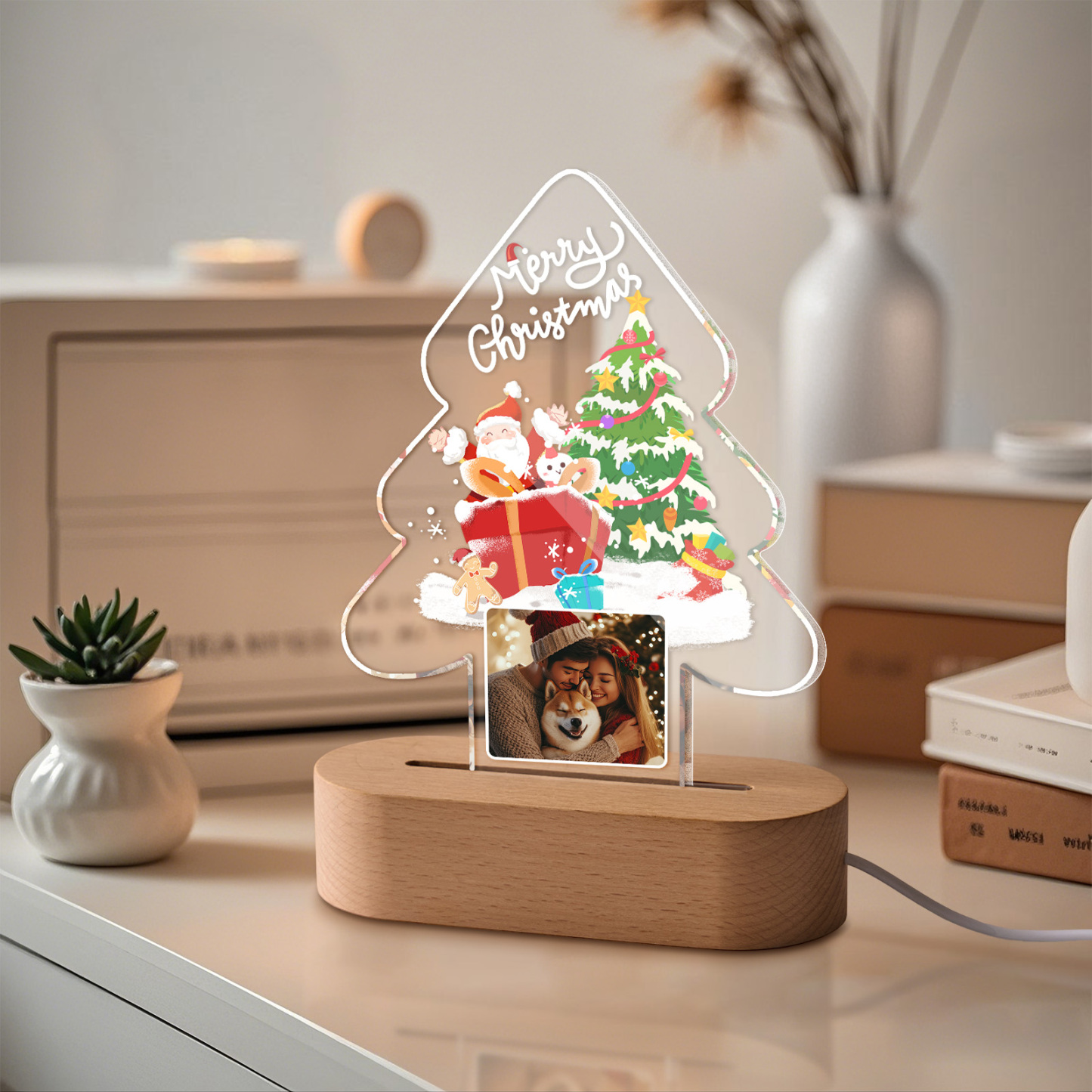 Veilleuse De Noël Personnalisée, Photo Personnalisée, Cadeaux Pour Amoureux - Mug Personnalisé