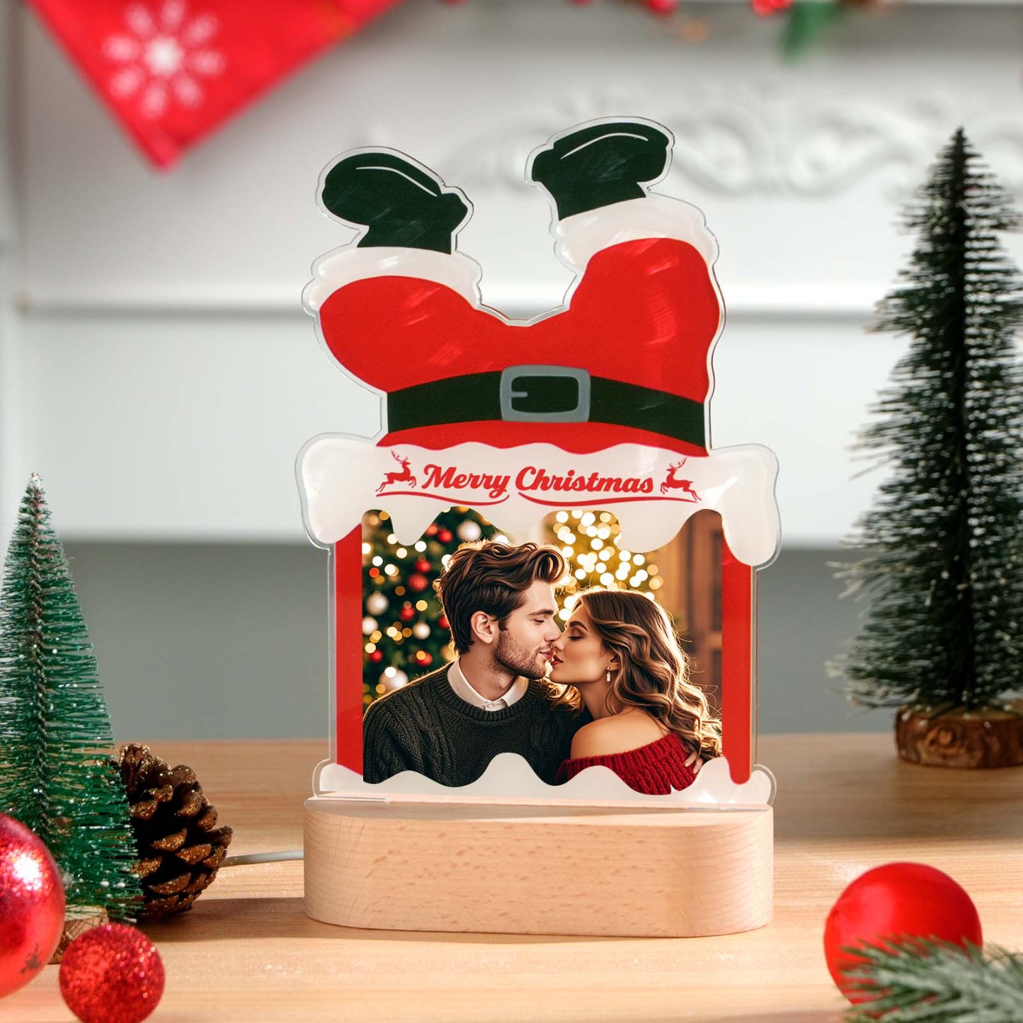 Photo Personnalisée Veilleuse De Noël Lampe Led Personnalisée Décor Cadeaux De Noël Pour Lui - Mug Personnalisé