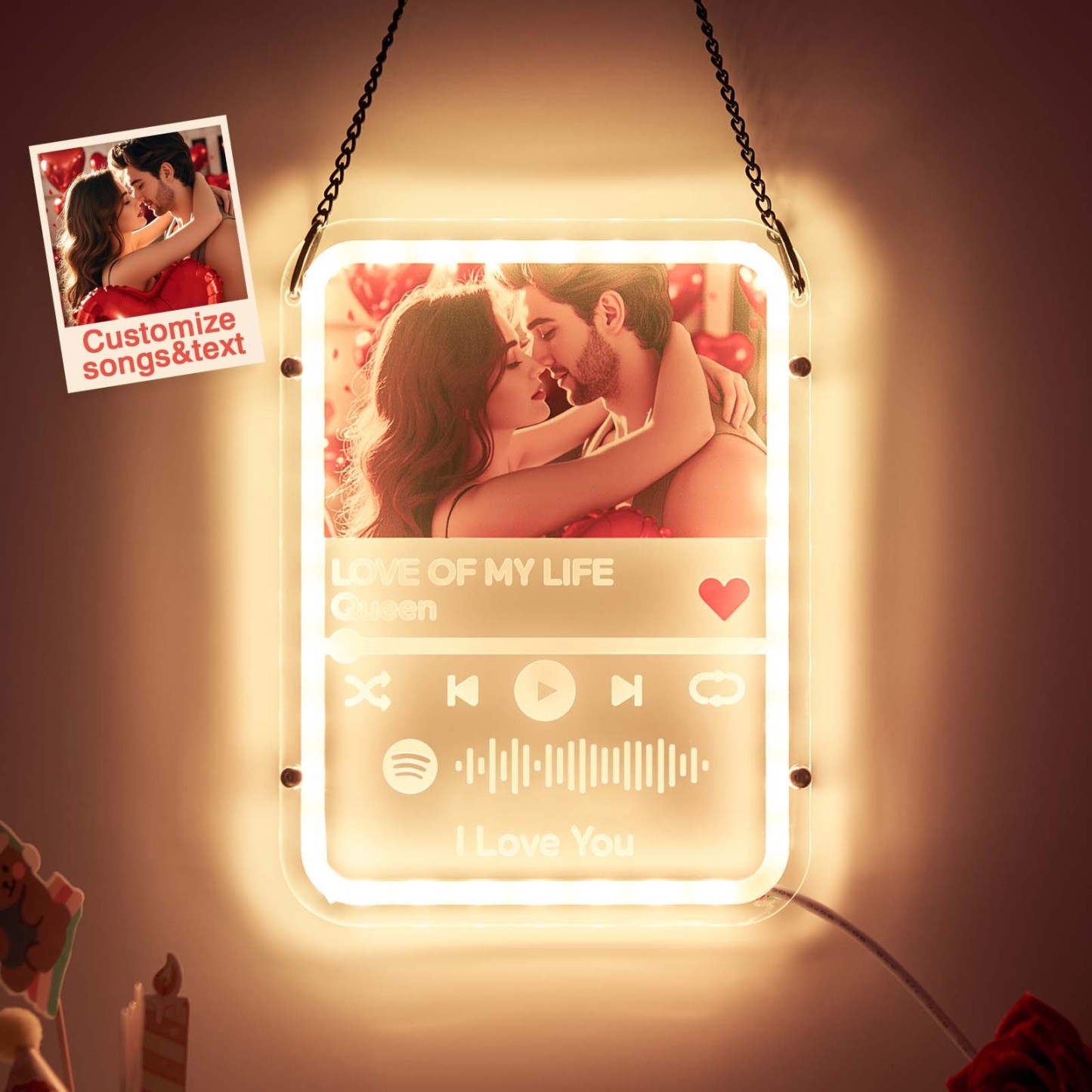 Veilleuse Personnalisée À Suspendre, Lampe Spotify Personnalisée, Cadeau Unique Pour La Saint-valentin - Mug Personnalisé