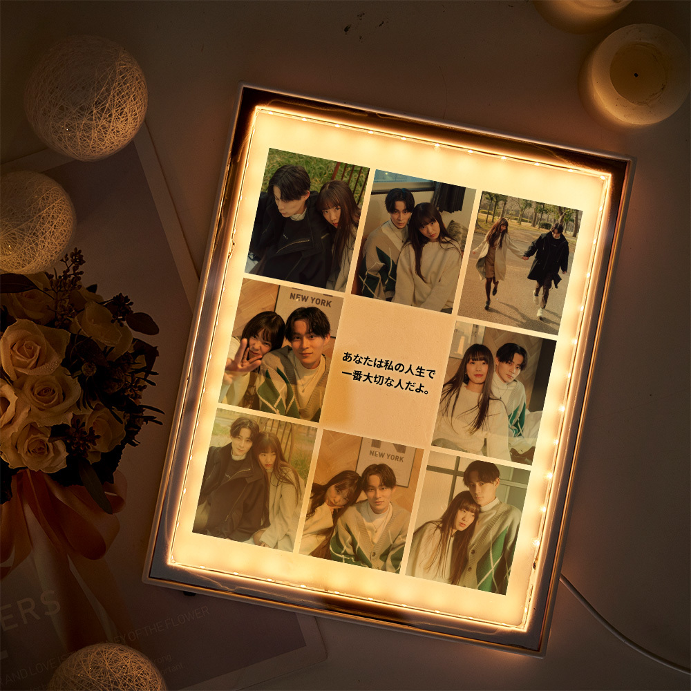 Veilleuse Photo Personnalisée, Cadre Photo Pour Couple, Lettre Personnalisée, Cadeau D'anniversaire, Miroir Lumineux, Miroir Photo, Miroir Avec Nom Personnalisé - Mug Personnalisé