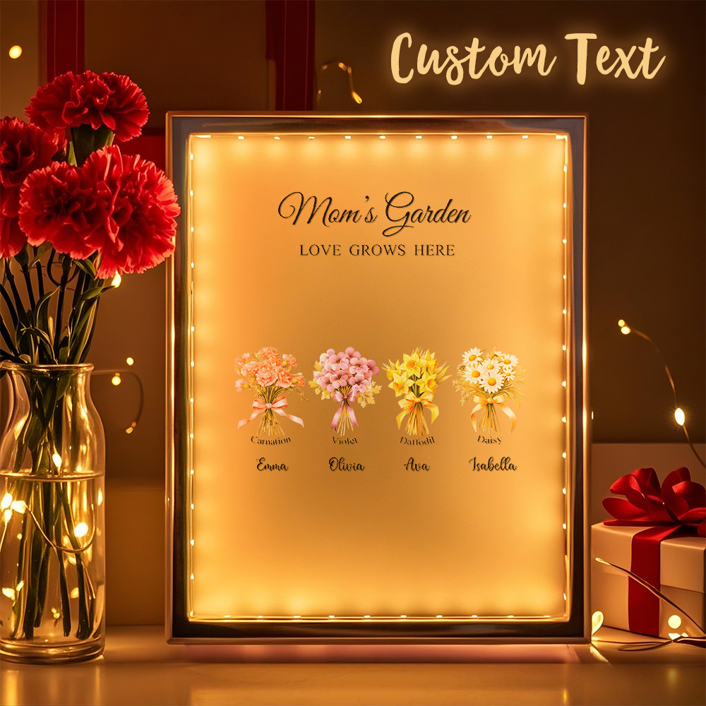 Lampe Miroir Personnalisée Avec Fleur De Naissance, Veilleuse Personnalisée, Cadeau Pour Maman - Mug Personnalisé