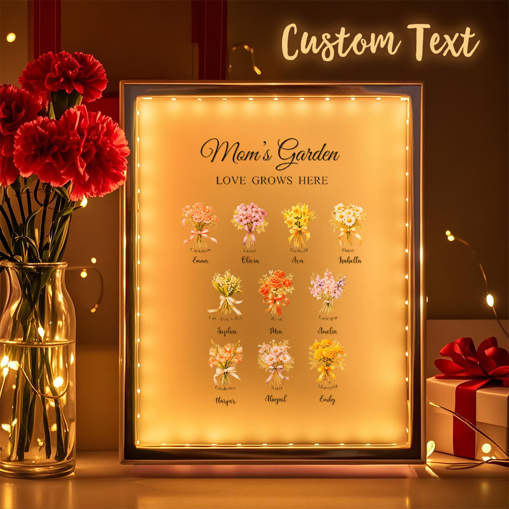 Lampe Miroir Personnalisée Avec Fleur De Naissance, Veilleuse Personnalisée, Cadeau Pour Maman - Mug Personnalisé