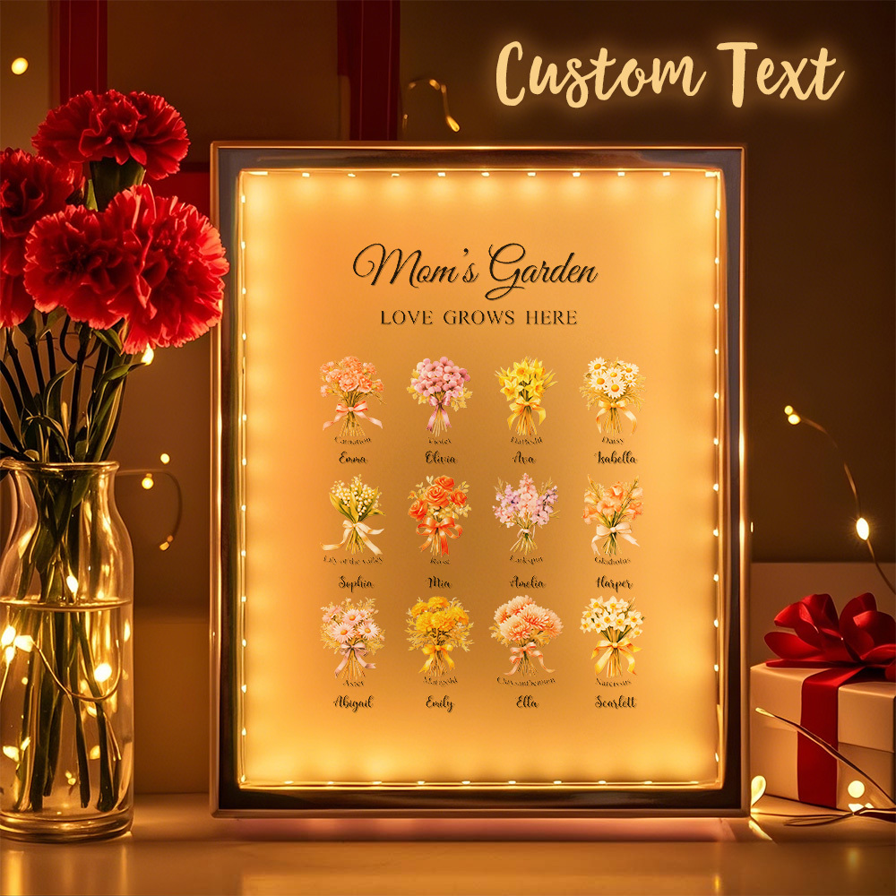 Lampe Miroir Personnalisée Avec Fleur De Naissance, Veilleuse Personnalisée, Cadeau Pour Maman - Mug Personnalisé