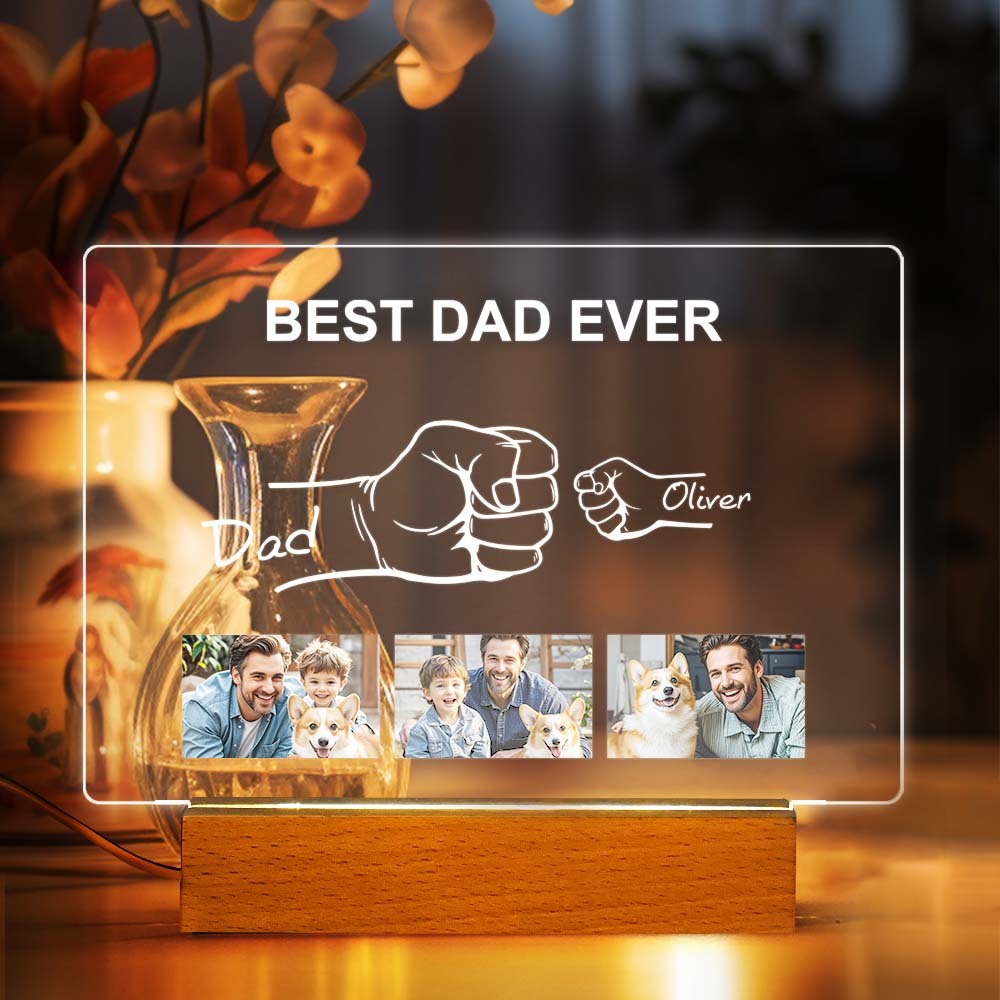 Veilleuse Photo Personnalisée Pour La Fête Des Pères, Lampe De Nuit Personnalisée Pour La Première Nuit, Cadeau De Fête Des Pères Pour Papa - Mug Personnalisé