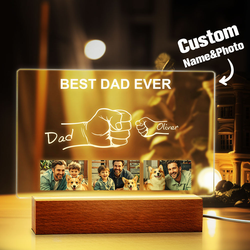 Veilleuse Photo Personnalisée Pour La Fête Des Pères, Lampe De Nuit Personnalisée Pour La Première Nuit, Cadeau De Fête Des Pères Pour Papa - Mug Personnalisé