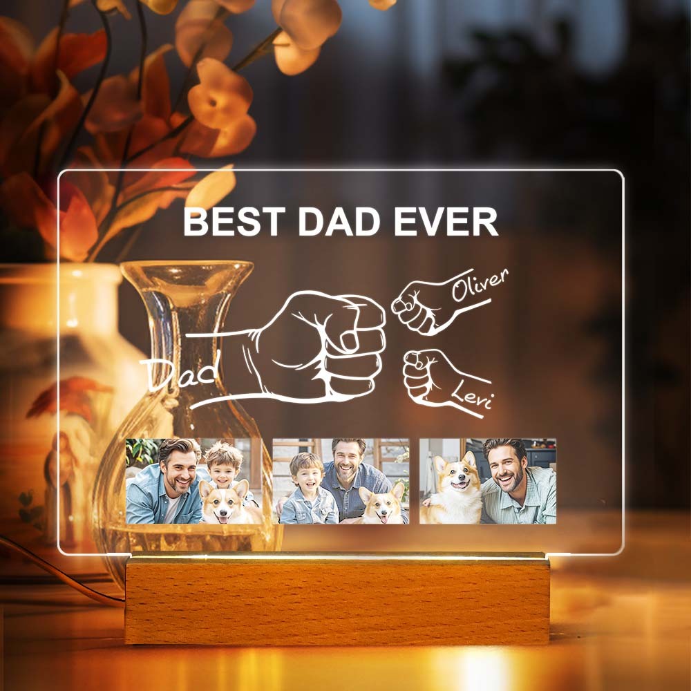 Veilleuse Photo Personnalisée Pour La Fête Des Pères, Lampe De Nuit Personnalisée Pour La Première Nuit, Cadeau De Fête Des Pères Pour Papa - Mug Personnalisé