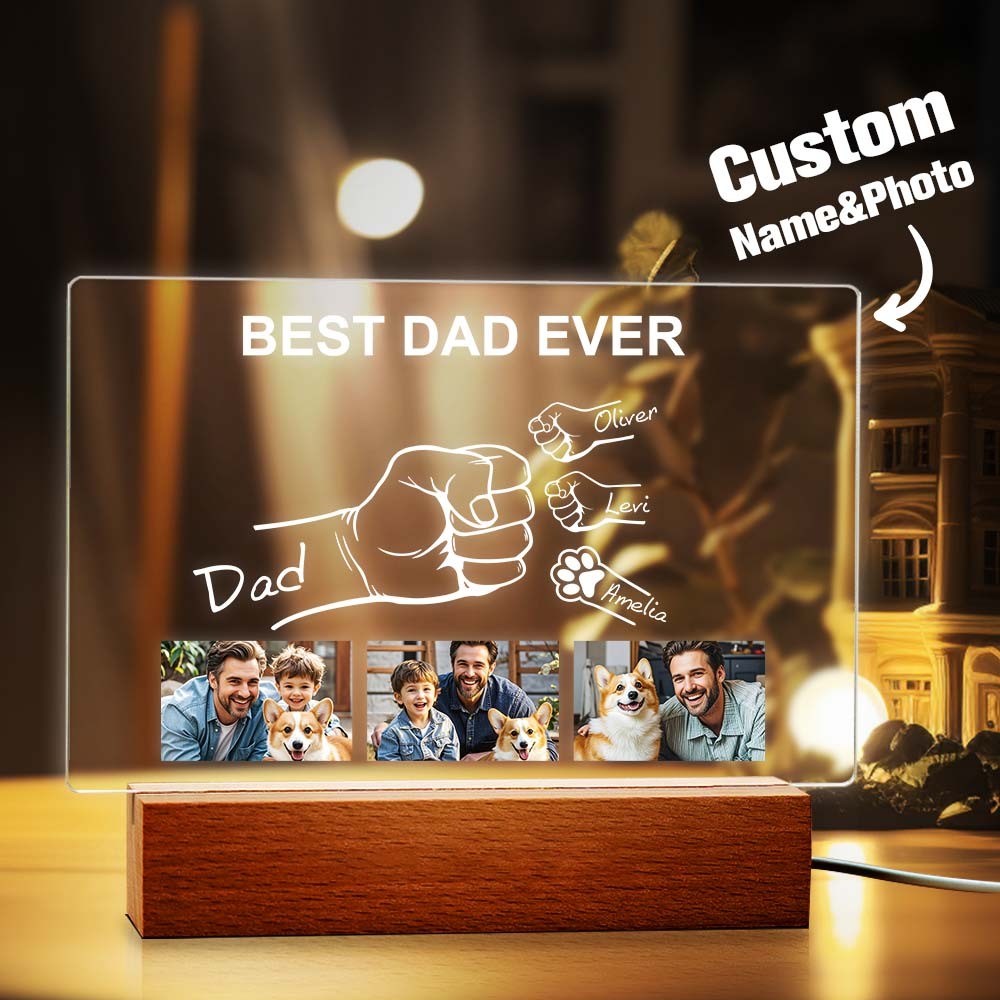Veilleuse Photo Personnalisée Pour La Fête Des Pères, Lampe De Nuit Personnalisée Pour La Première Nuit, Cadeau De Fête Des Pères Pour Papa - Mug Personnalisé