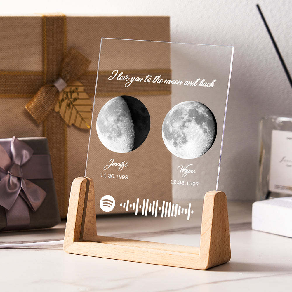 Phases De Lune Personnalisées Naissance Lune Veilleuse Cadeaux Spéciaux Pour Les Amoureux - Mug Personnalisé
