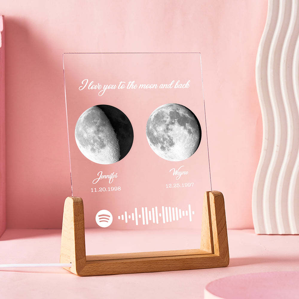 Phases De Lune Personnalisées Naissance Lune Veilleuse Cadeaux Spéciaux Pour Les Amoureux - Mug Personnalisé