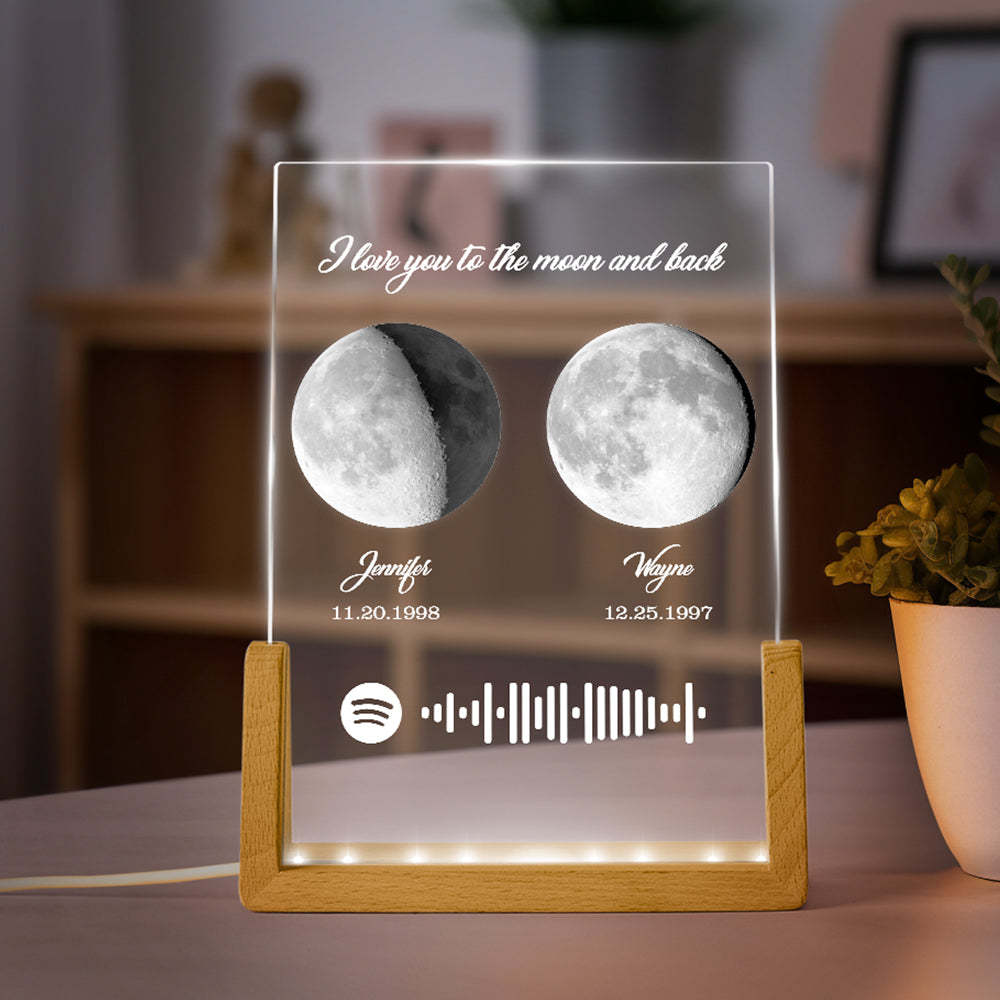 Phases De Lune Personnalisées Naissance Lune Veilleuse Cadeaux Spéciaux Pour Les Amoureux - Mug Personnalisé