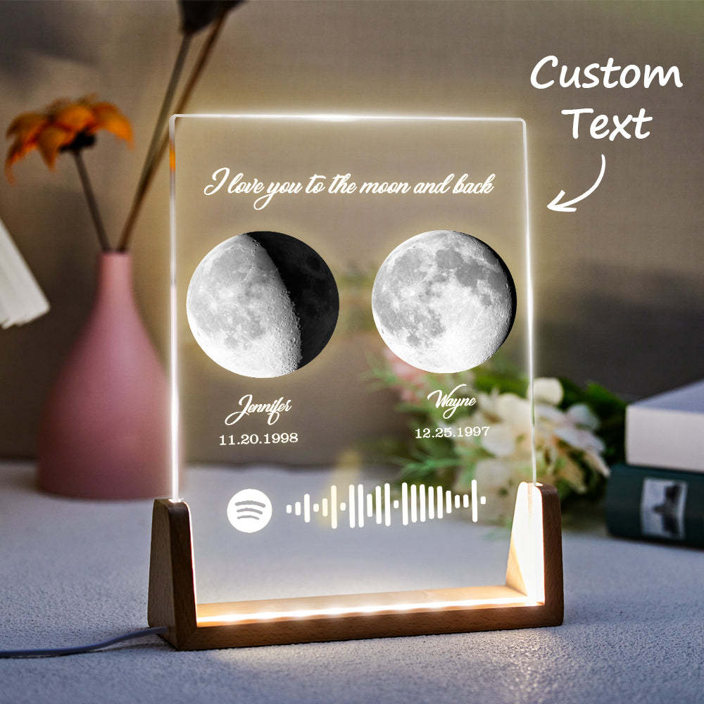 Phases De Lune Personnalisées Naissance Lune Veilleuse Cadeaux Spéciaux Pour Les Amoureux - Mug Personnalisé