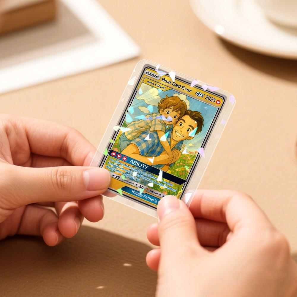 Carte Pokémon Personnalisée Pour La Fête Des Pères, Cadeau Unique Pour Papa, Carte Pokémon À Offrir - Mug Personnalisé