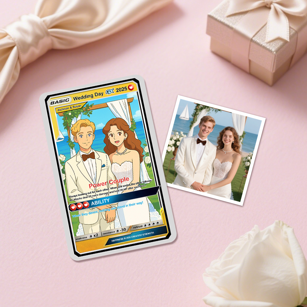 Carte Poke De Couple Personnalisée, Cadeau De Mariage Personnalisé, Cadeau Unique Pour Les Mariés - Mug Personnalisé