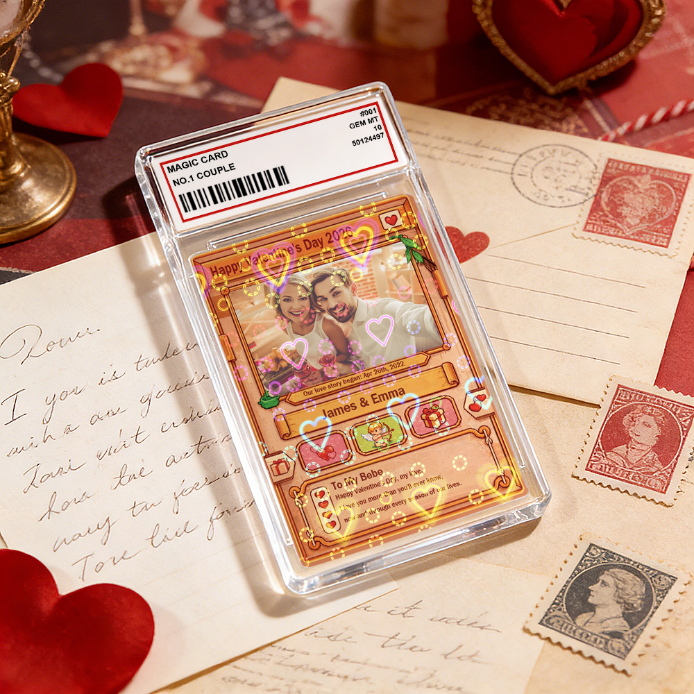 Carte Personnalisée Pour Couple, Carte D'anniversaire Sur Mesure Avec Photo De Couple Style Anime, Cadeau Pour Amoureux - Mug Personnalisé