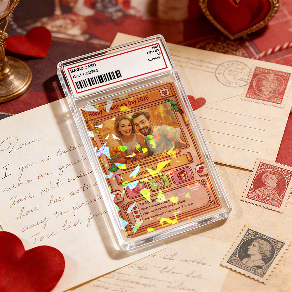 Carte Personnalisée Pour Couple, Carte D'anniversaire Sur Mesure Avec Photo De Couple Style Anime, Cadeau Pour Amoureux - Mug Personnalisé