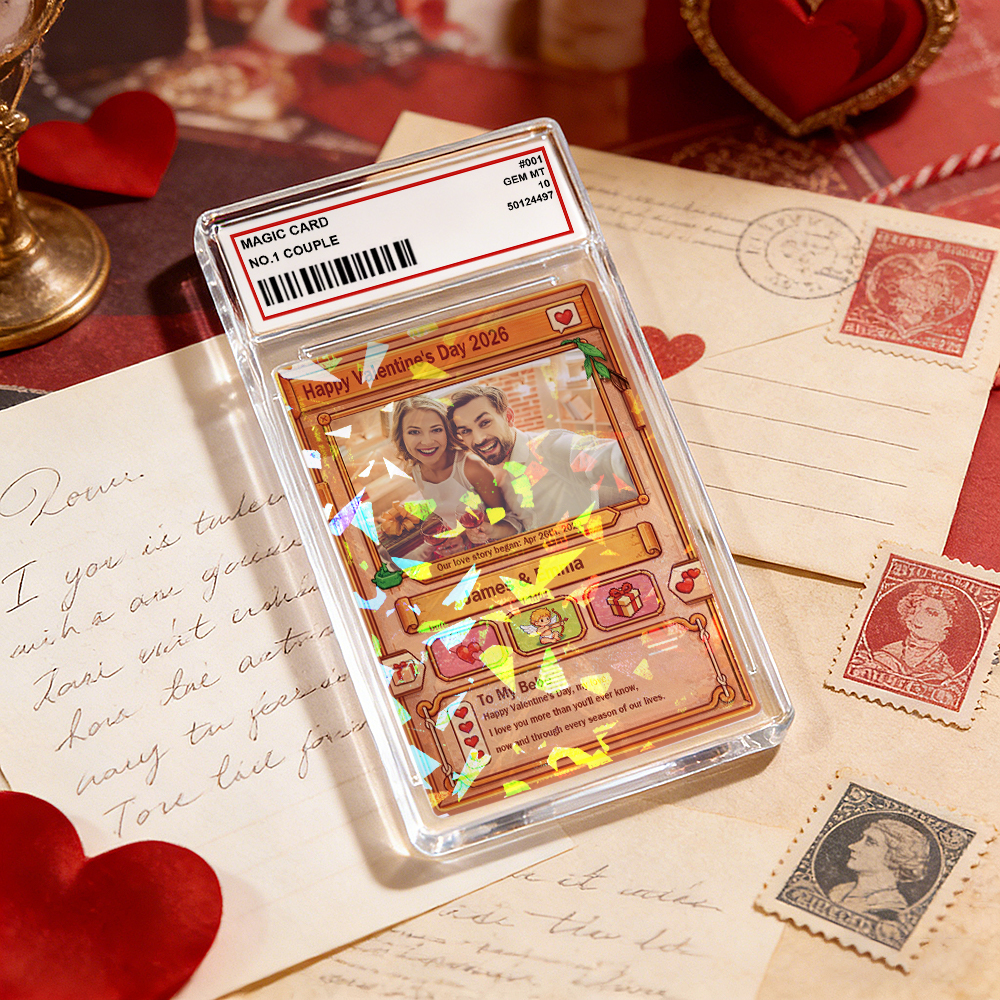 Carte Personnalisée Pour Couple, Carte D'anniversaire Sur Mesure Avec Photo De Couple Style Anime, Cadeau Pour Amoureux - Mug Personnalisé