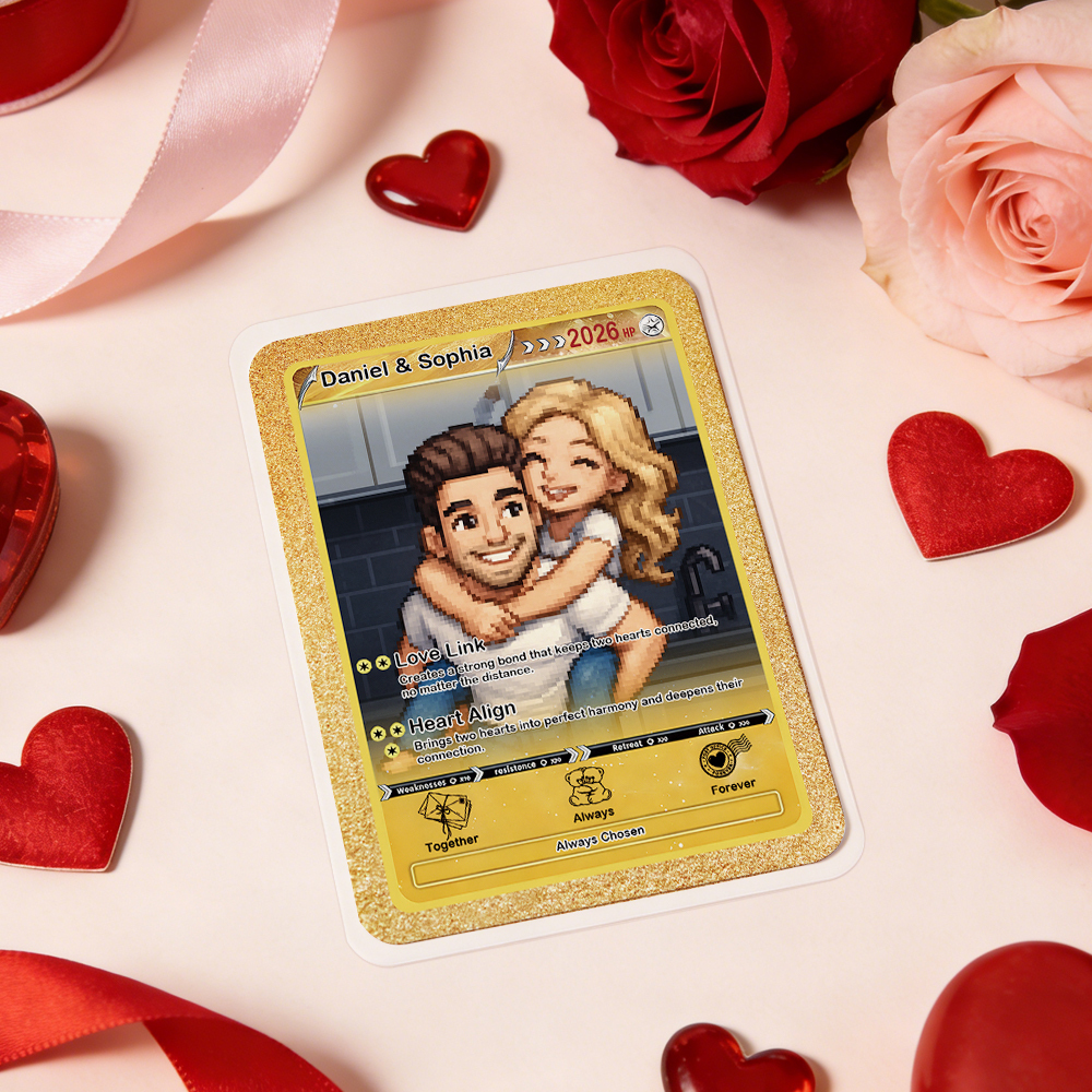 Carte Personnalisée Pour Couple, Carte D'anniversaire Sur Mesure Avec Photo De Couple Style Anime, Cadeau Pour Amoureux - Mug Personnalisé