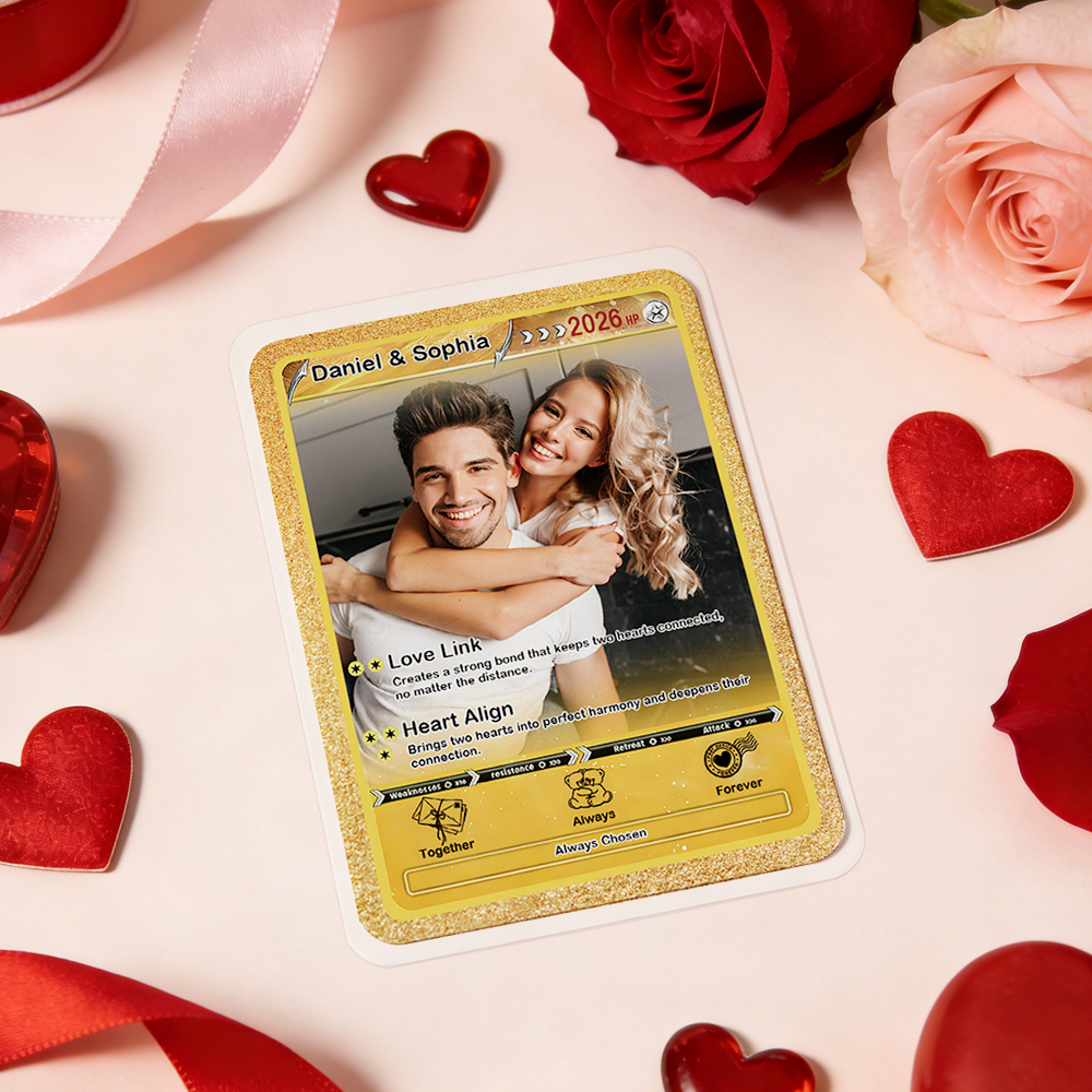 Carte Personnalisée Pour Couple, Carte D'anniversaire Sur Mesure Avec Photo De Couple Style Anime, Cadeau Pour Amoureux - Mug Personnalisé