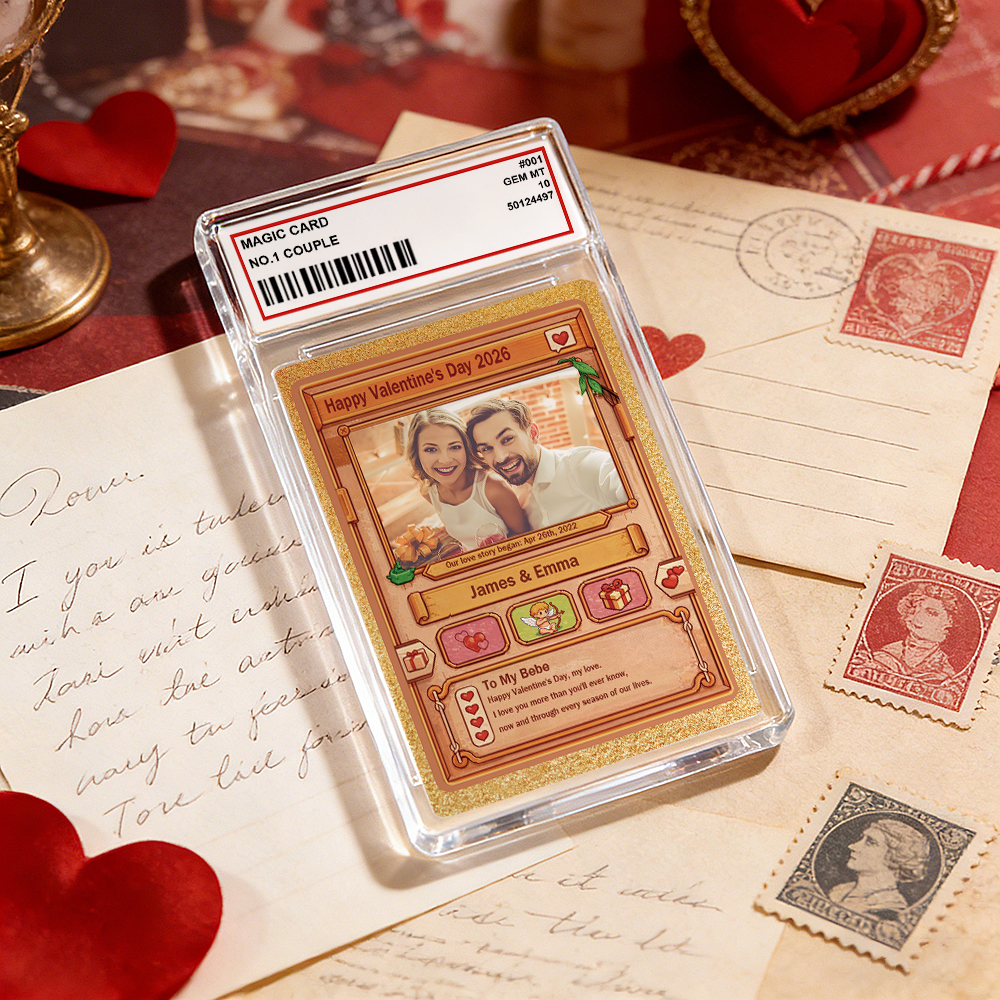 Carte Personnalisée Pour Couple, Carte D'anniversaire Sur Mesure Avec Photo De Couple Style Anime, Cadeau Pour Amoureux - Mug Personnalisé