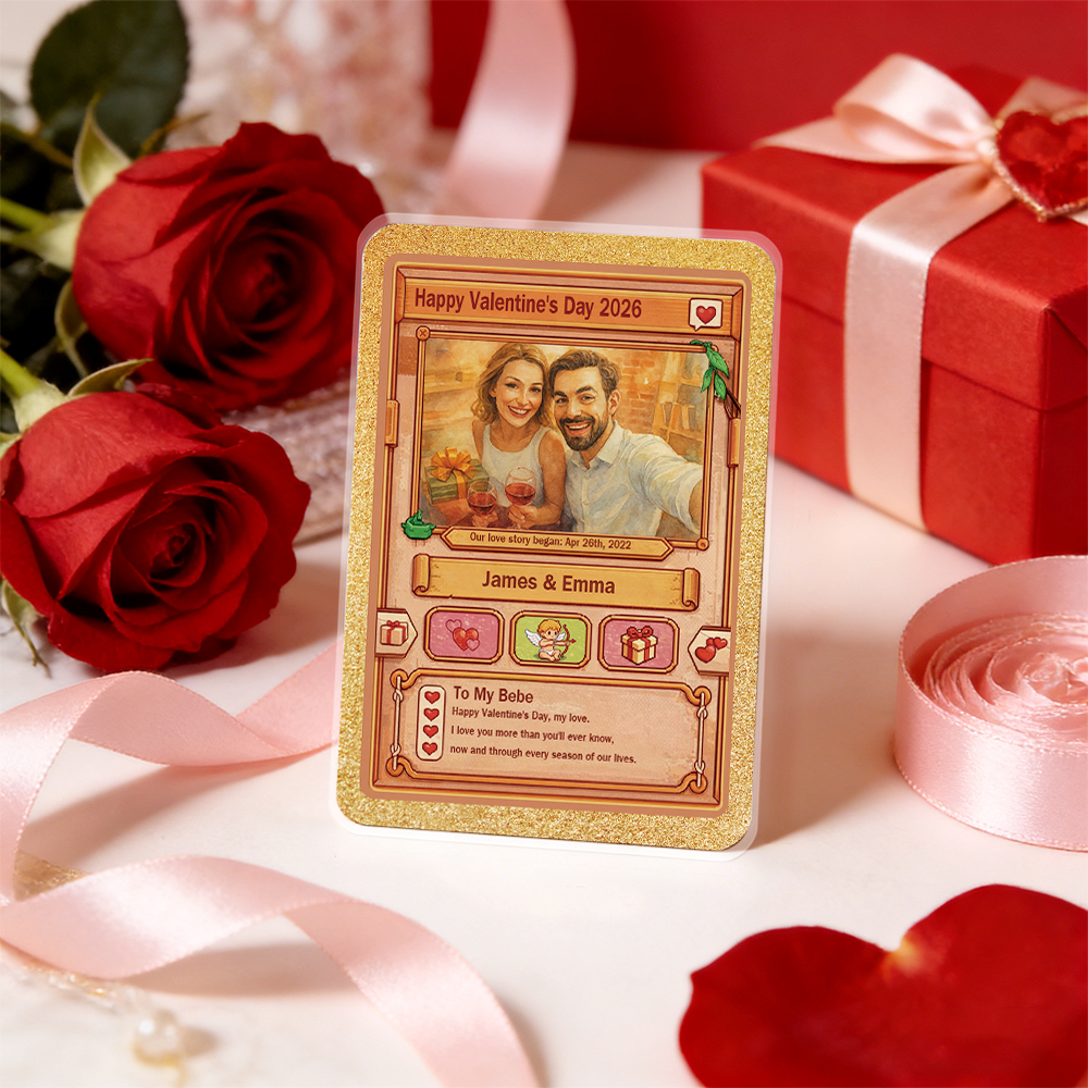 Carte Personnalisée Pour Couple, Carte D'anniversaire Sur Mesure Avec Photo De Couple Style Anime, Cadeau Pour Amoureux - Mug Personnalisé