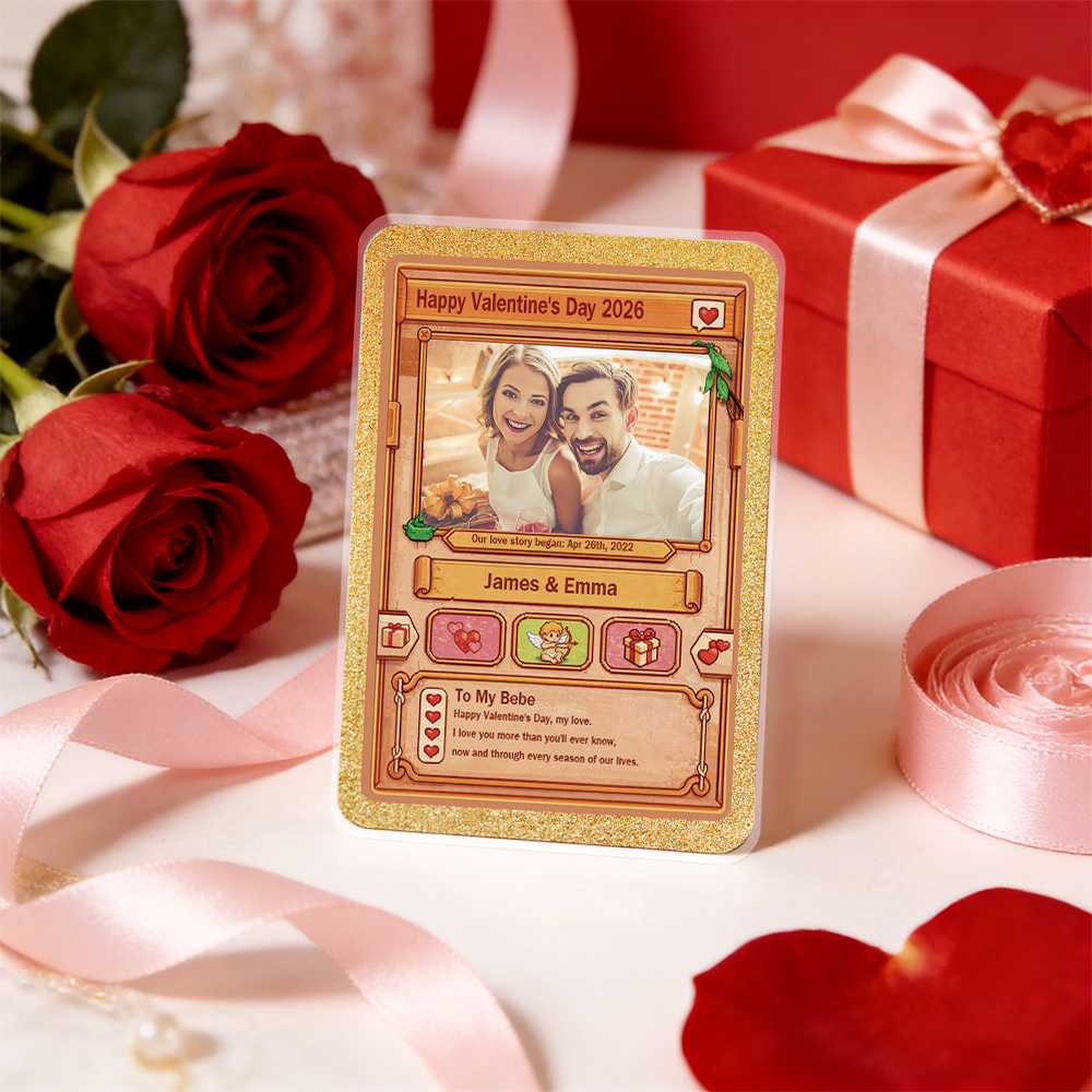 Carte Personnalisée Pour Couple, Carte D'anniversaire Sur Mesure Avec Photo De Couple Style Anime, Cadeau Pour Amoureux - Mug Personnalisé