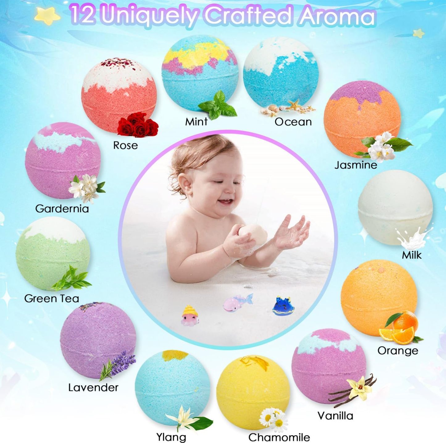 Bombes De Bain Surprise Marine Pour Enfants - Bombes De Bain Effervescentes Avec Jouets Animaux Marins À L'intérieur - Cadeau Pour Enfant - Mug Personnalisé