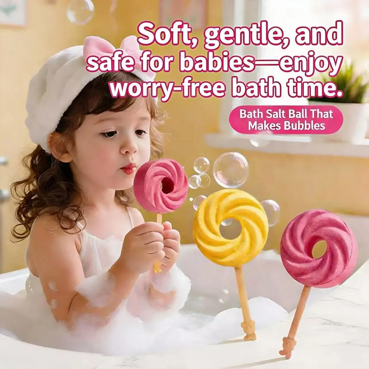 Bombe De Bain Sucette Mignonne – Boule De Bain Moussante Colorée Pour Un Bain Amusant - Mug Personnalisé