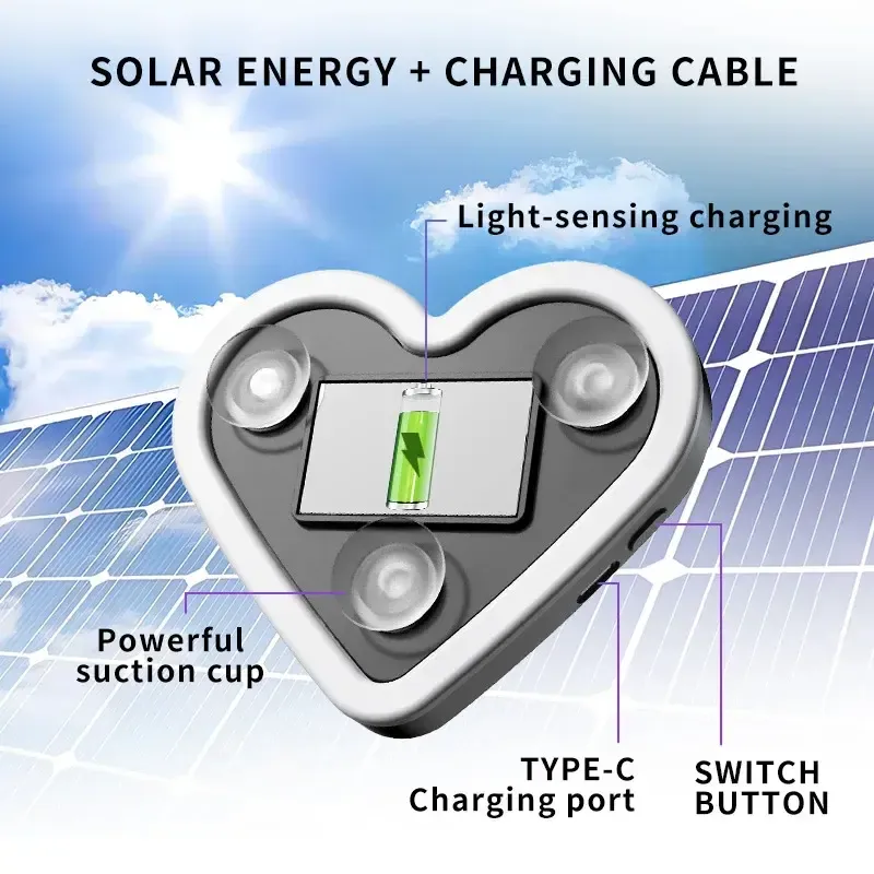 Néon Led Sans Fil En Forme De Cœur, Alimenté À L'énergie Solaire, Pour La Décoration Intérieure De Voiture : Écologique, Moderne Et Élégant. - Mug Personnalisé