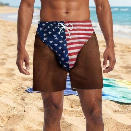Maillot De Bain Patriotique Drôle Personnalisé Pour Hommes, Cadeaux De Vacances Et De Voyage D'été Personnalisés Pour Hommes - Mug Personnalisé