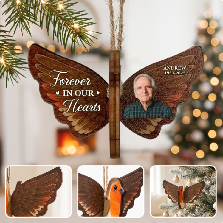 Photo Personnalisée Ornement En Bois Commémoratif Personnalisé Cardinal Papillon Colibri Robin Souvenir Noël Cadeau à Suspendre Cadeau De Sympathie - Mug Personnalisé