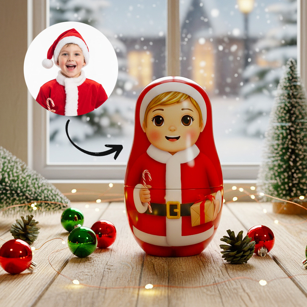 Poupée Gigogne Personnalisée, Portrait De Famille, Photo Personnalisée, Style Dessin Animé, Cadeau D'anniversaire - MaPhotocaleconFr