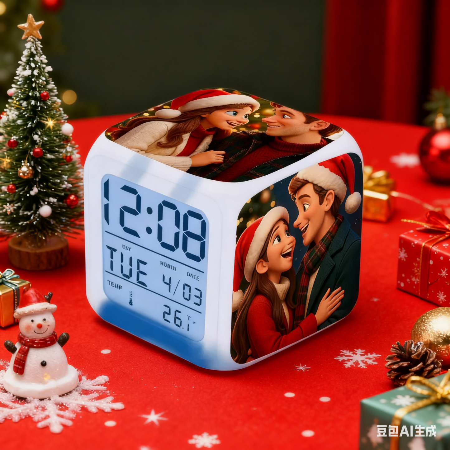 Individuelle Led-nachtleuchte Mit Mehreren Bildern, Einzigartige Heimdekoration WeihnachtsgeschenkPersonalisierter Wecker Mit Cartoon-fotos, 