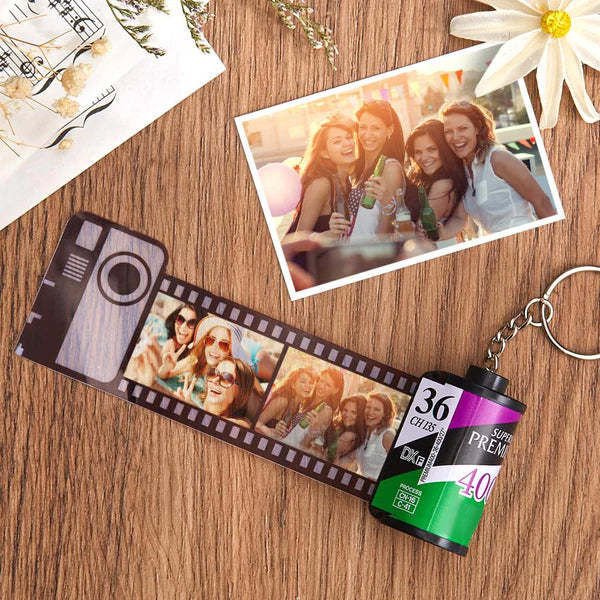 Personalisierter Kamerarollen-schlüsselanhänger, Recycelte Kamerarolle, Multifoto-geschenke Für Freunde - MeineFotoTassen