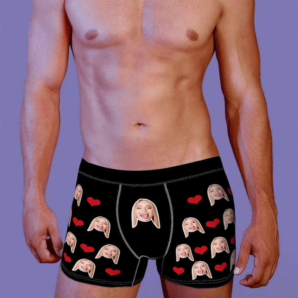 Geschenk für PapaBenutzerdefinierte personalisierte Gesicht Herz Boxer personalisierte Herren Briefs Sexy Geschenk