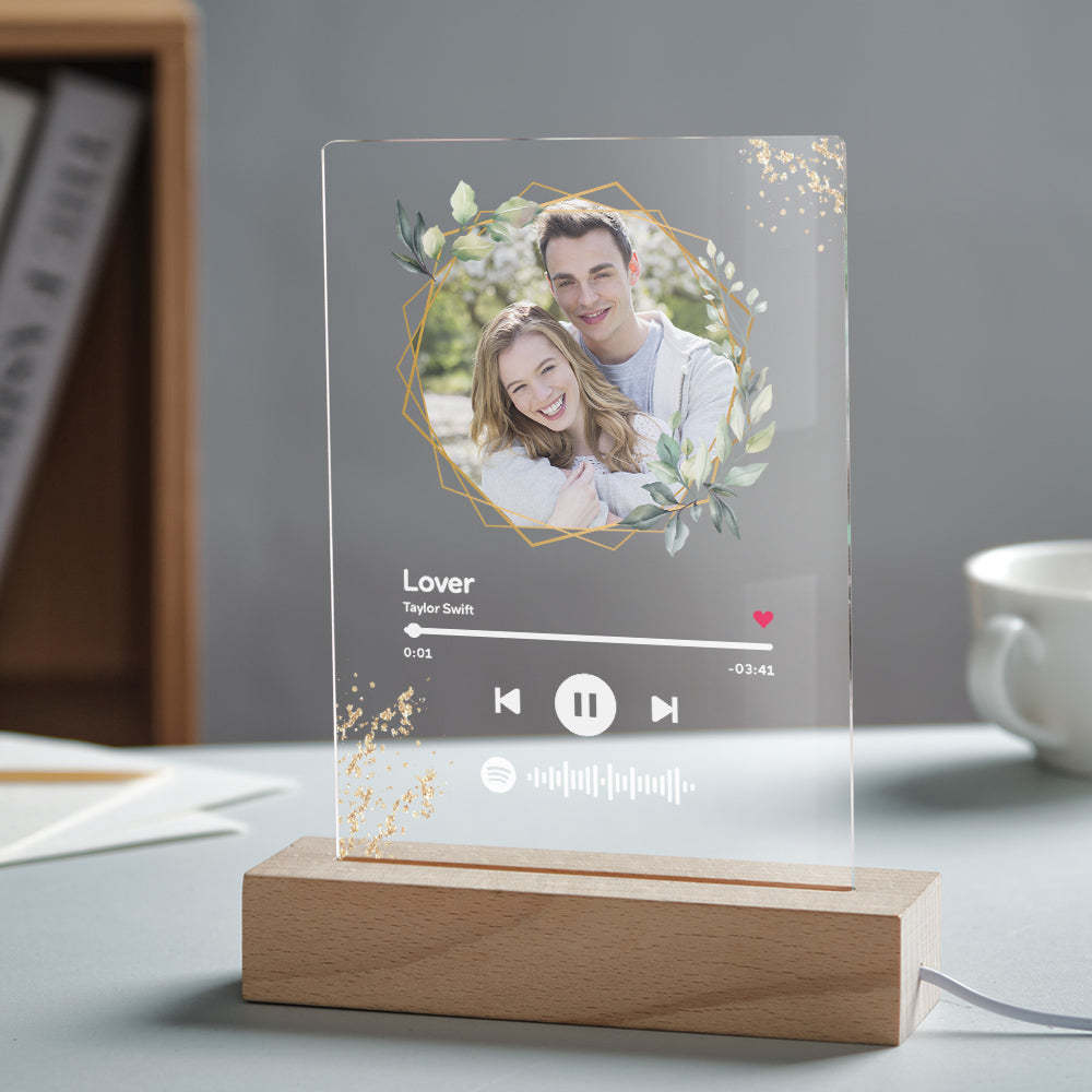 Benutzerdefinierte Spotify Code Song Plaque Musik Glas Schlüsselanhänger/plakette/nachtlicht Geschenk Für Liebhaber - MeineFotoTassen