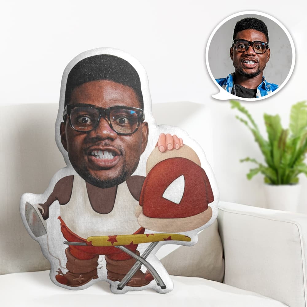 Weihnachtsgeschenk Custom My Face Pillow Personalisiertes Lustiges Weihnachtsmann-minime-wurfskissen - MeineFotoTassen