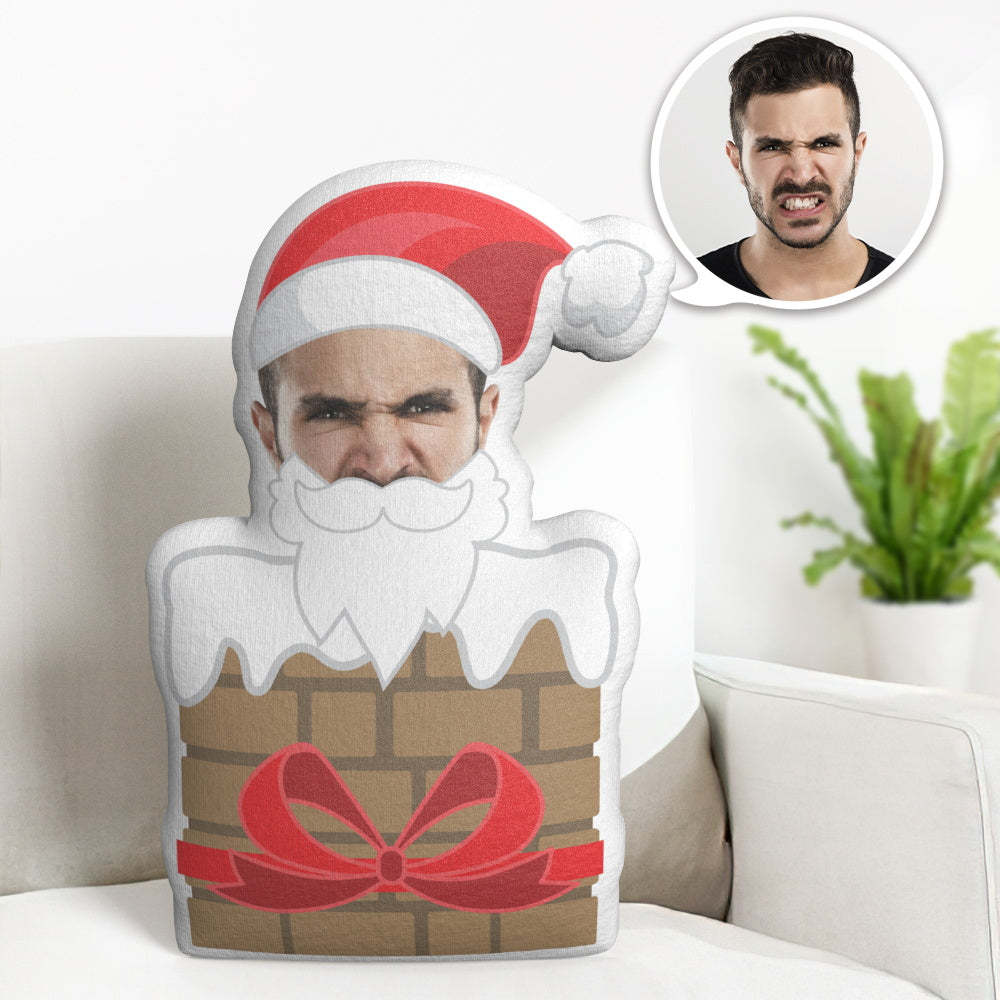Weihnachtsgeschenk Personalisiertes Gesichtskissen Benutzerdefiniertes Fotokissen Schornstein Weihnachten Minime Puppe - MeineFotoTassen