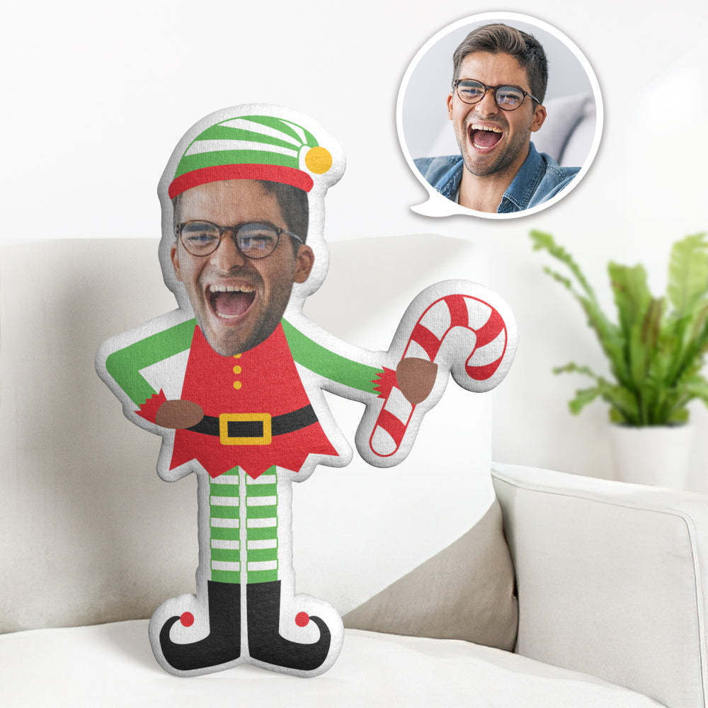 Weihnachtsgeschenk Personalisiertes Gesichtskissen Benutzerdefinierte Lustige Weihnachtsgeist Minime Puppe - MeineFotoTassen