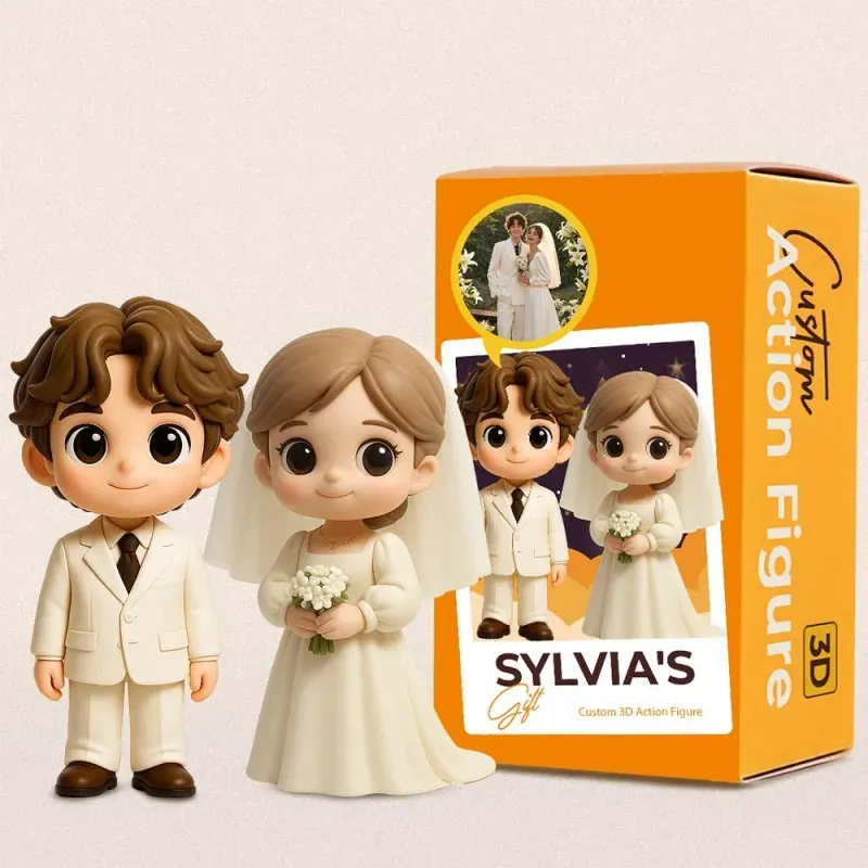 Personalisierte 3d-actionfigur Nach Foto – Individuelle Spielfigur Für Paare – Geschenkidee Zur Hochzeit - DePhotoBoxer