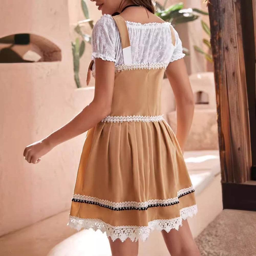 Dirndlkleid, Denim, Oktoberfest, Dirndl, Karneval, Oktoberfest, Bierkostüm, Bayerische Magd, Deutsches Münchner Damen-trachtenstil, Stoffkleid, Schürze - MeineFotoTassen