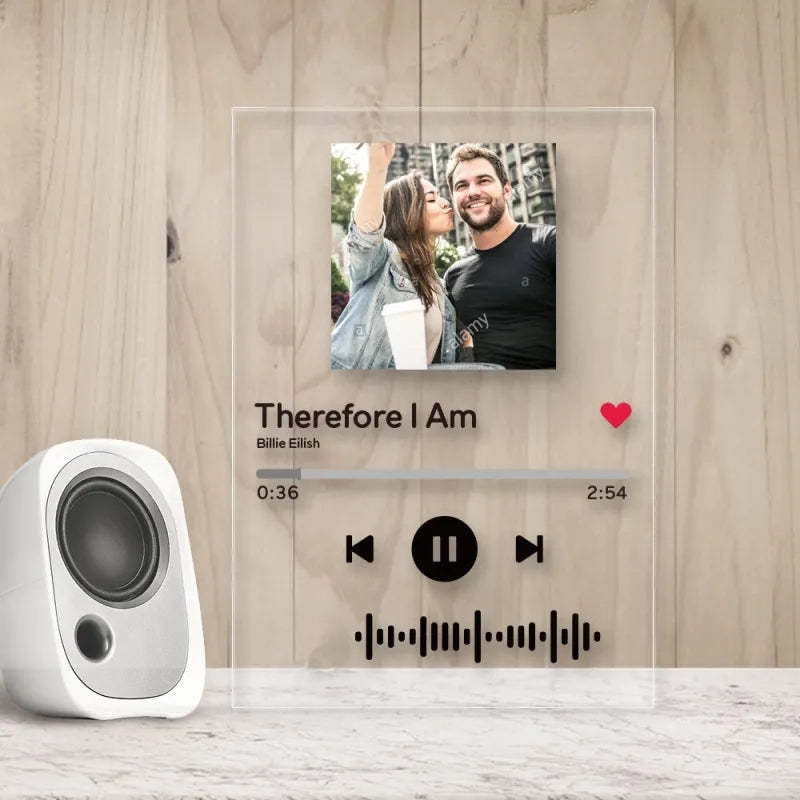 Spotify Nachtlicht Personalisiertes Spotify Glas Geschenk Mit Spotify Code Spotify Bilderrahmen Glasfoto